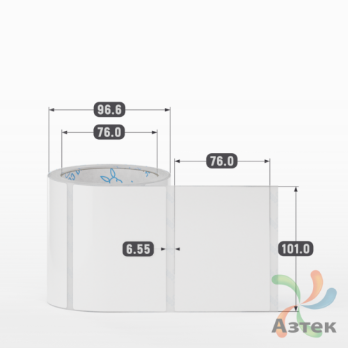 Этикетка самоклеящаяся 101х76 (рядов 1 по 230 шт) Полипропилен белый в рулоне, втулка 76 мм (к) IQ code 	