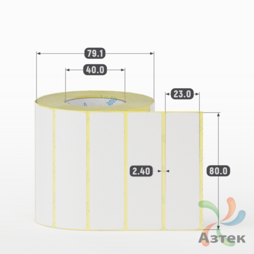 Термоэтикетка ЭКО 80х23 (рядов 1 по 1 000 шт)  в рулоне, втулка 40 мм (к) IQ code