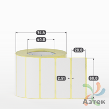 Термоэтикетка ЭКО 60х20 (рядов 1 по 1 000 шт)  в рулоне, втулка 40 мм (к) IQ code