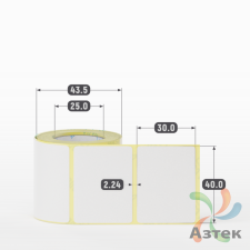 Термоэтикетка ЭКО 40х30 (рядов 1 по 200 шт)  в рулоне, втулка 25 мм (к) IQ code