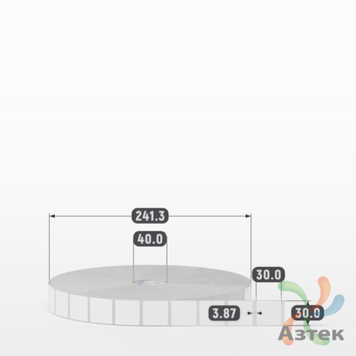 Этикетка самоклеящаяся 30х30 (рядов 1 по 10 000 шт) Полипропилен матовый в рулоне, втулка 40 мм (к) IQ code