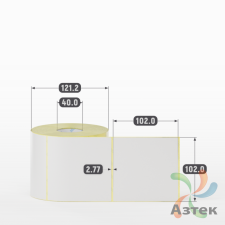 Термотрансферная этикетка 102х102 (рядов 1 по 700 шт) Полуглянец в рулоне, втулка 40 мм (к) IQ code