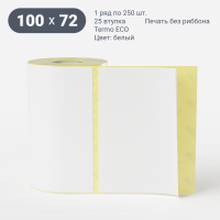 Термоэтикетка ЭКО 100х72 (рядов 1 по 250 шт)  в рулоне, втулка 25 мм (к) IQ code