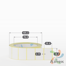 Этикетка самоклеящаяся 38х25 (рядов 1 по 1 000 шт) Termo TOP deep freeze в рулоне, втулка 76 мм (к) IQ code