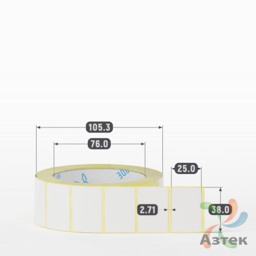 Этикетка самоклеящаяся 38х25 (рядов 1 по 1 000 шт) Termo TOP deep freeze в рулоне, втулка 76 мм (к) IQ code