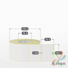 Термоэтикетка ЭКО 100х70 (рядов 1 по 2 000 шт)  в рулоне, втулка 76 мм (к) IQ code