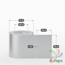 Этикетка самоклеящаяся 70х45 (рядов 1 по 500 шт) PET Matt Silver в рулоне, втулка 40 мм (к) IQ code