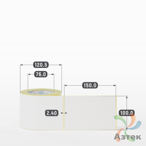 Этикетка самоклеящаяся 100х150 (рядов 1 по 300 шт) Termo TOP deep freeze в рулоне, втулка 76 мм (к) IQ code