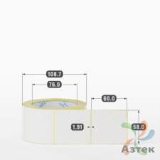Этикетка самоклеящаяся 58х60 (рядов 1 по 500 шт) Termo TOP deep freeze в рулоне, втулка 76 мм (к) IQ code