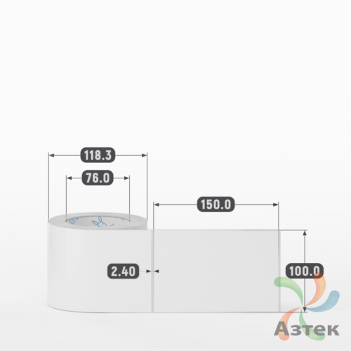 Этикетка самоклеящаяся 100х150 (рядов 1 по 300 шт) Полипропилен белый в рулоне, втулка 76 мм (к) IQ code 	
