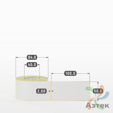 Термотрансферная этикетка 50х100 (рядов 1 по 300 шт) Полуглянец в рулоне, втулка 40 мм (к) IQ code