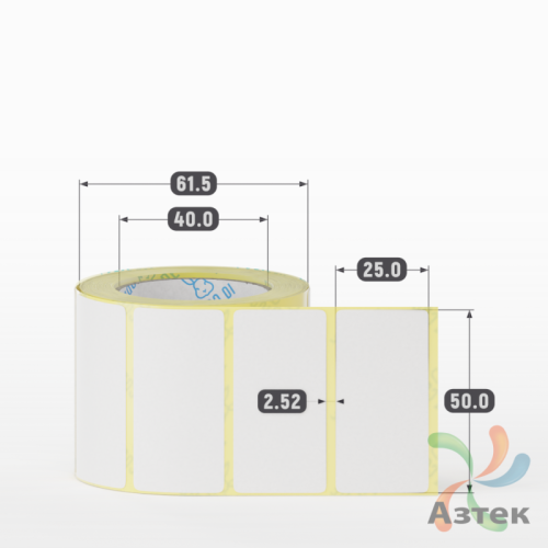 Этикетка самоклеящаяся 50х25 (рядов 1 по 400 шт) Termo TOP съёмный клей в рулоне, втулка 40 мм (к) IQ code