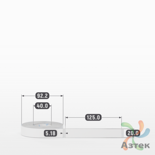 Этикетка самоклеящаяся 20х125 (рядов 1 по 300 шт) Полипропилен белый в рулоне, втулка 40 мм (к) IQ code 	