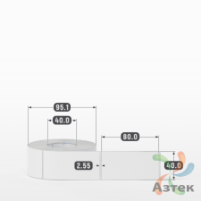 Этикетка самоклеящаяся 40х80 (рядов 1 по 500 шт) Полипропилен матовый в рулоне, втулка 40 мм (к) IQ code