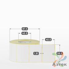 Этикетка самоклеящаяся 58х40 (рядов 1 по 1 000 шт) Termo TOP deep freeze в рулоне, втулка 40 мм (к) IQ code