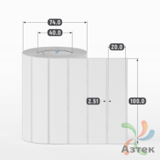 Этикетка самоклеящаяся 100х20 (рядов 1 по 1 000 шт) Полипропилен матовый в рулоне, втулка 40 мм (к) IQ code
