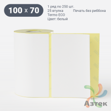 Термоэтикетка ЭКО 100х70 (рядов 1 по 250 шт)  в рулоне, втулка 25 мм (к) IQ code