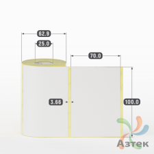 Термоэтикетка ЭКО 100х70 (рядов 1 по 250 шт)  в рулоне, втулка 25 мм (к) IQ code