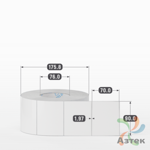 Этикетка самоклеящаяся 90х70 (рядов 1 по 2 000 шт) Полипропилен белый в рулоне, втулка 76 мм (к) IQ code 	