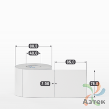 Этикетка самоклеящаяся 75х85 (рядов 1 по 500 шт) Полипропилен белый в рулоне, втулка 40 мм (к) IQ code 	