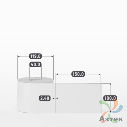 Этикетка самоклеящаяся 100х150 (рядов 1 по 500 шт) Полипропилен белый deep freeze в рулоне, втулка 40 мм (к) IQ code