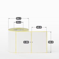 Термоэтикетка ЭКО 58х40 (рядов 1 по 300 шт) в рулоне, втулка 25 мм (к) IQ code