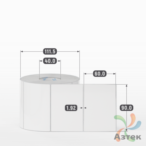 Этикетка самоклеящаяся 90х60 (рядов 1 по 1 000 шт) Полипропилен белый в рулоне, втулка 40 мм (к) IQ code 	