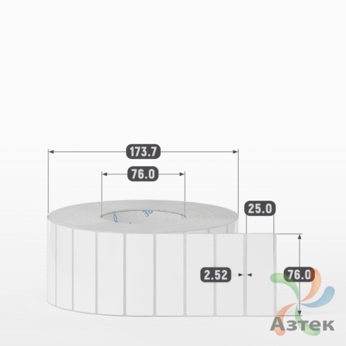 Этикетка самоклеящаяся 76х25 (рядов 1 по 5 180 шт) Полипропилен белый в рулоне, втулка 76 мм (к) IQ code 	