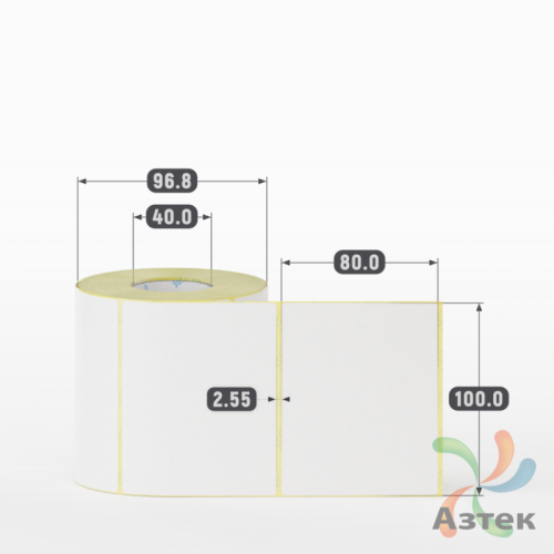 Термоэтикетка ТОП 100х80 (рядов 1 по 500 шт)  в рулоне, втулка 40 мм (к) IQ code