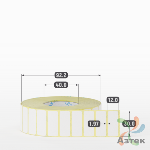 Термоэтикетка ЭКО 30х12 (рядов 1 по 3 000 шт)  в рулоне, втулка 40 мм (к) IQ code