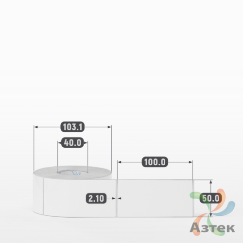 Этикетка самоклеящаяся 50х100 (рядов 1 по 500 шт) Полипропилен белый в рулоне, втулка 40 мм (к) IQ code 	