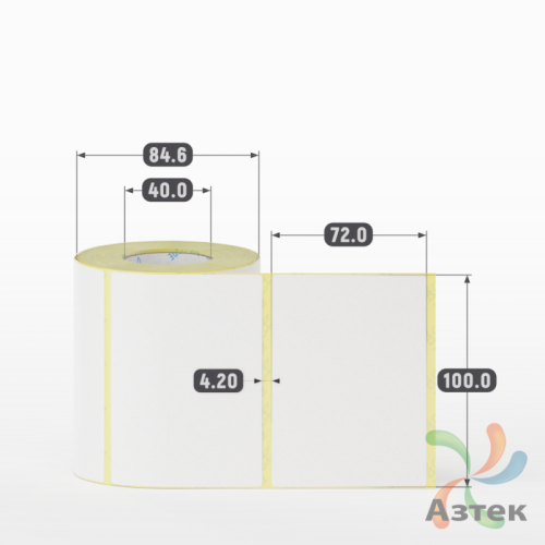 Термоэтикетка ЭКО 100х72 (рядов 1 по 400 шт)  в рулоне, втулка 40 мм (к) IQ code