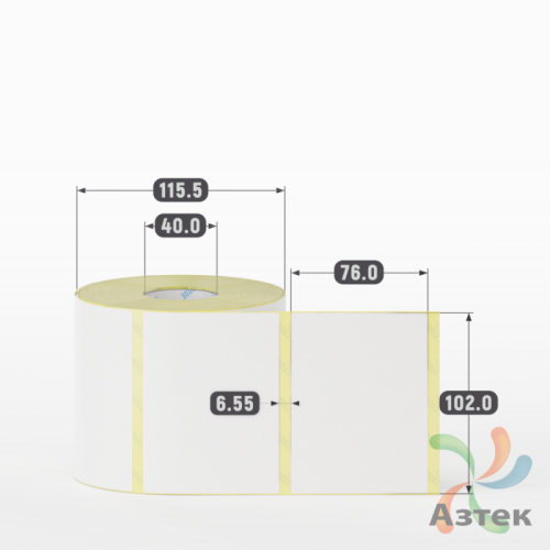 Термоэтикетка ЭКО 102х76 (рядов 1 по 800 шт)  в рулоне, втулка 40 мм (к) IQ code