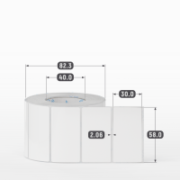 Этикетка самоклеящаяся 58х30 (рядов 1 по 900 шт) Полипропилен белый в рулоне, втулка 40 мм (к) IQ code