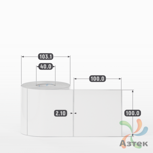 Этикетка самоклеящаяся 100х100 (рядов 1 по 500 шт) Полипропилен белый в рулоне, втулка 40 мм (к) IQ code 	