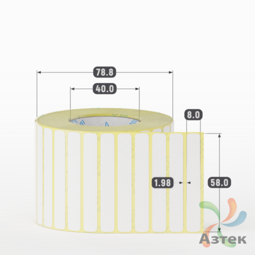 Термоэтикетка ЭКО 58х8 (рядов 1 по 3 000 шт)  в рулоне, втулка 40 мм (к) IQ code