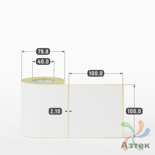 Термоэтикетка ЭКО 100х100 (рядов 1 по 250 шт)  в рулоне, втулка 40 мм (к) IQ code