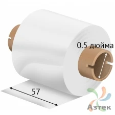 Риббон 57 мм. х 74 м. Resin цветной Out Белый, втулка 0.5 дюйма (110мм ширина) IQ Code