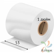 Риббон 53 мм. х 300 м. Resin цветной In Белый, втулка 1 дюйм IQ Code