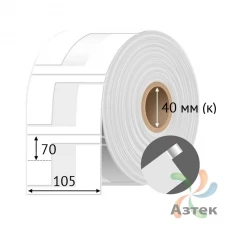 Этикетка для кабеля и провода (флажок) 105х70 (рядов 1 по 500 шт) Полипропилен белый Фигурная в рулоне, втулка 40 мм (к) IQ code