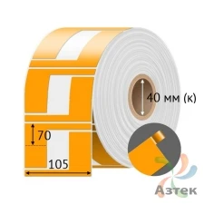 Этикетка для кабеля и провода (флажок) 105х70 (рядов 1 по 500 шт) Полипропилен Оранжевый Фигурная в рулоне, втулка 40 мм (к) IQ code