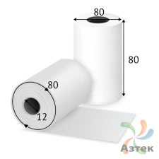 Чековая лента 80 (мм) x 80 (м), втулка 12 мм 