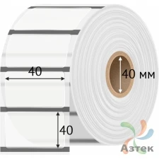 Этикетка самоклеящаяся с печатью 40х40 (рядов 1 по 500 шт) Прозрачный полипропилен в рулоне, втулка 40 мм (к) IQ code + Черная метка