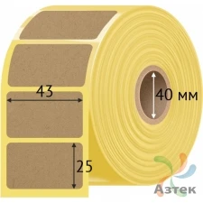Этикетка самоклеящаяся 43х25 (рядов 1 по 1 000 шт) Крафт в рулоне, втулка 40 мм (к) IQ code
