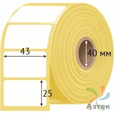 Этикетка самоклеящаяся 43х25 (рядов 1 по 2 000 шт) Termo ECO съемный клей в рулоне, втулка 40 мм (к) IQ code