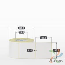 Термотрансферная этикетка 100х100 (рядов 1 по 1 000 шт) Полуглянец в рулоне, втулка 76 мм (к) IQ code