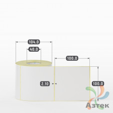 Термотрансферная этикетка 100х100 (рядов 1 по 500 шт) Полуглянец в рулоне, втулка 40 мм (к) IQ code