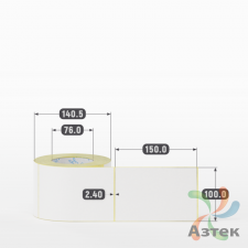 Термоэтикетка ЭКО 100х150 (рядов 1 по 500 шт)  в рулоне, втулка 76 мм (к) IQ code