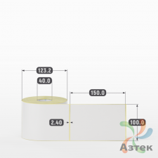 Термотрансферная этикетка 100х150 (рядов 1 по 500 шт) Полуглянец в рулоне, втулка 40 мм (к) IQ code