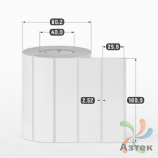 Этикетка самоклеящаяся 100х25 (рядов 1 по 1 000 шт) Полипропилен белый в рулоне, втулка 40 мм (к) IQ code 	